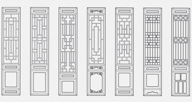 兴仁常用中式仿古花窗图案隔断设计图